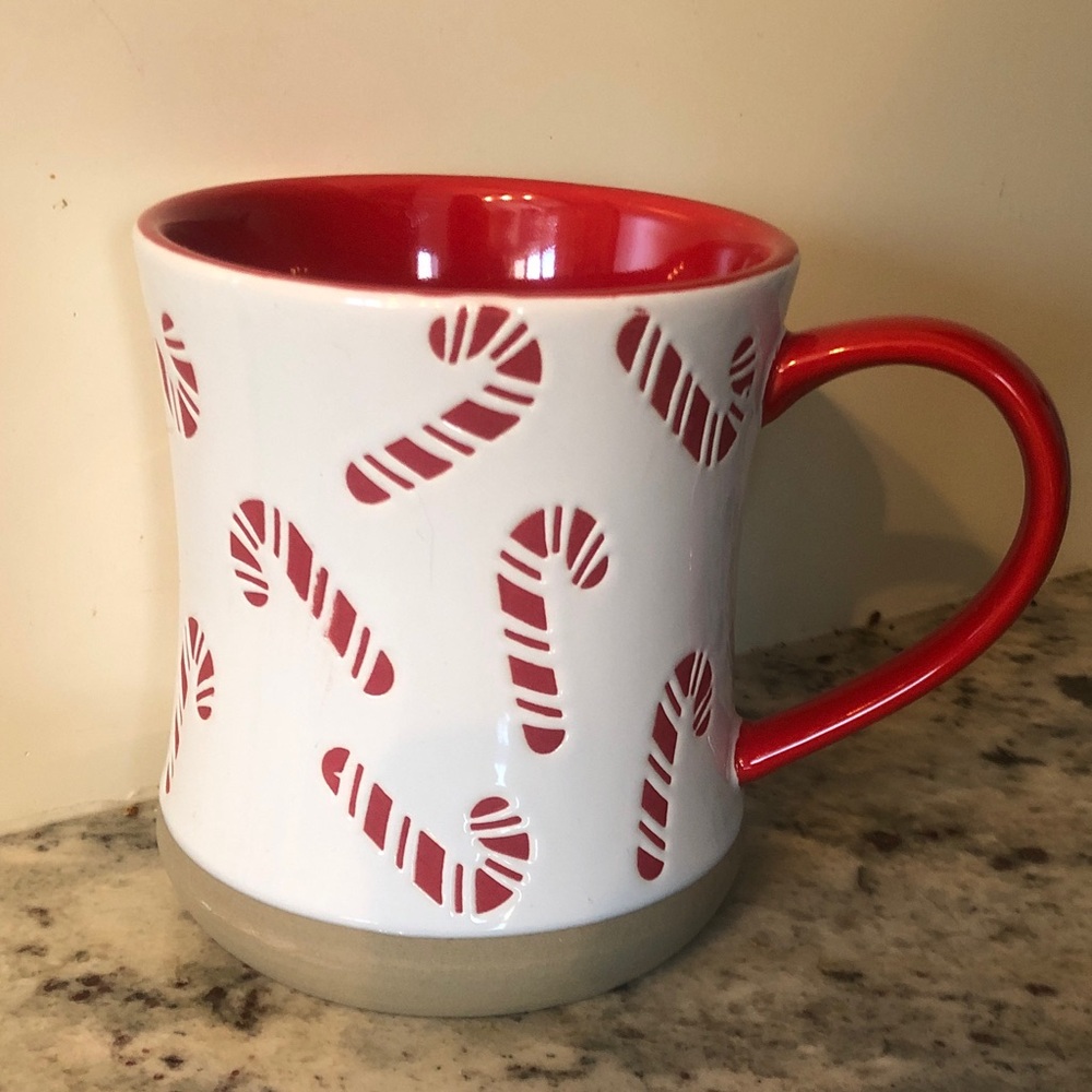 Candy Cane Holiday Mug - Red and White